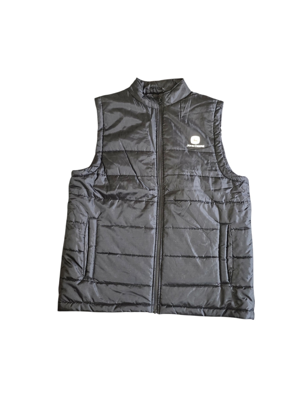 John Deere Black Quilted Puffer Vest Men's Size L